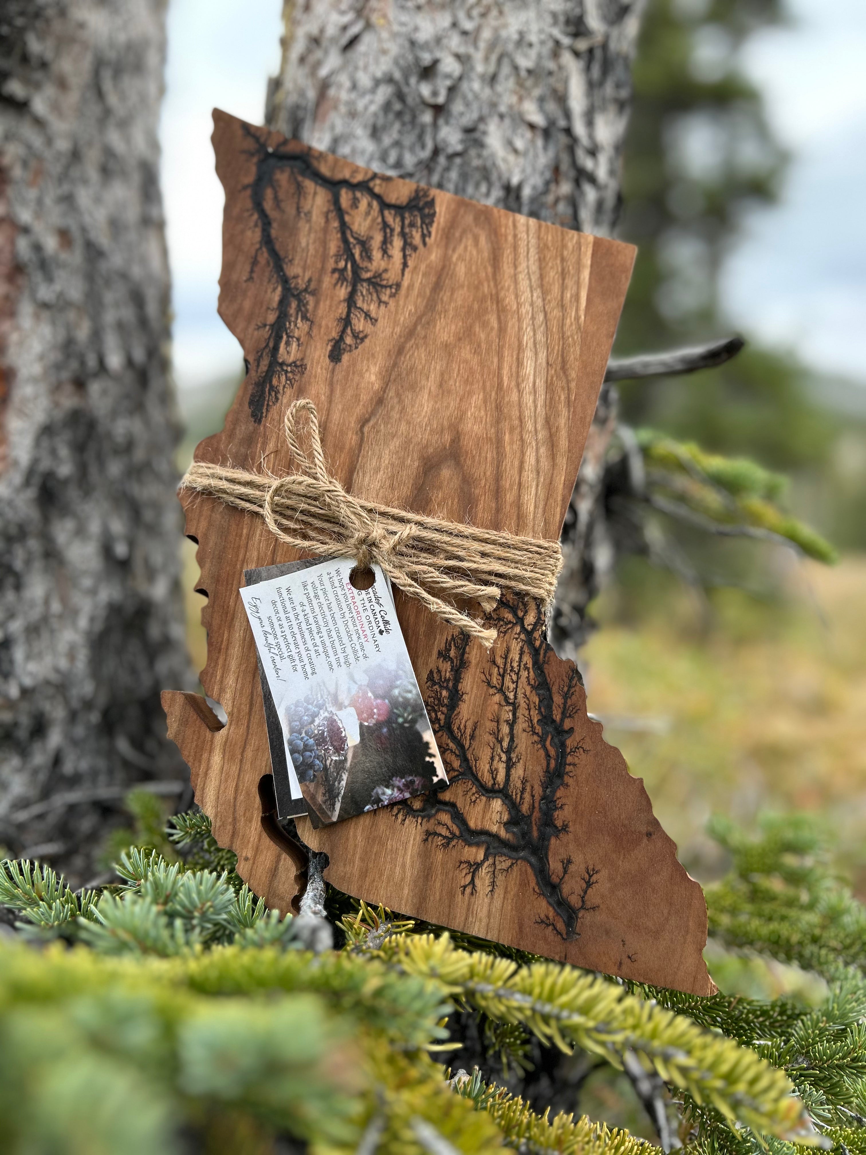 Electrified British Columbia Charcuterie Plank - Handcrafted, Customizable, Ideal for Gifting
