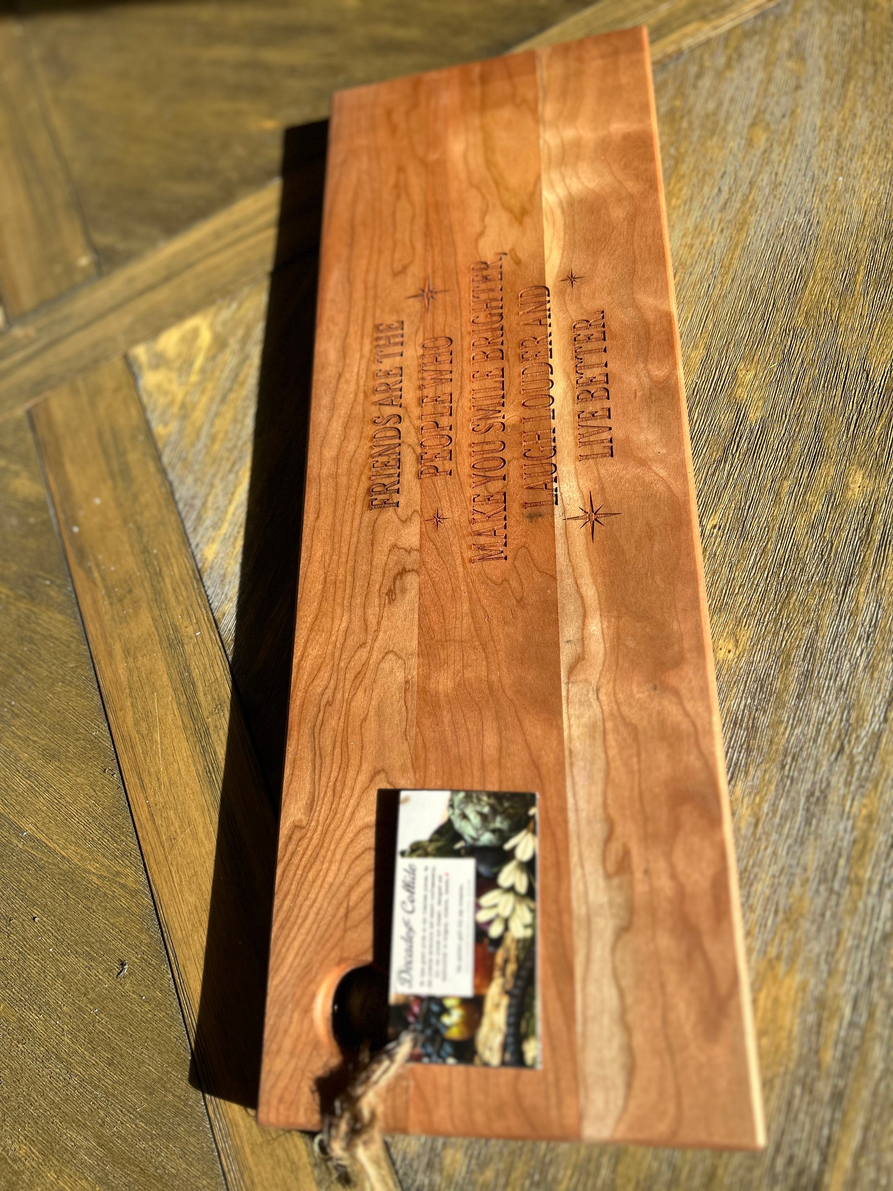 Engraved Cherry Charcuterie Board. Quick Ship Gift